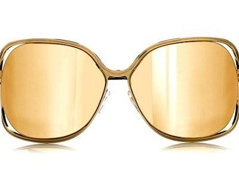 Óculos de sol em ouro